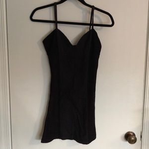 Black and maroon mesh dress